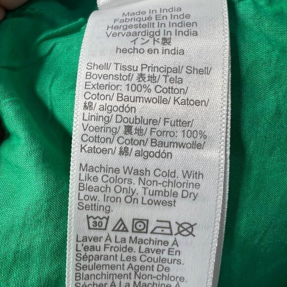 J. Crew Factory Green Floral Button Front Mini Dress - Size 16 - Picture 7 of 8